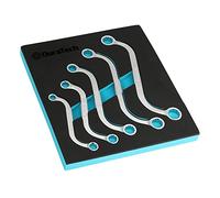 DURATECH Jeu de clés polygonales doubles en forme de S, Jeu de clés à doubles en acier au chrome vanadium, 5 pièces, métriques, 10-19mm, avec organiseur à outils en mousse EVA