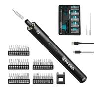 DURATECH Jeu de Tournevis de Electrique LED 55 En 1, Kit d'Outils de Réparation avec 50 Embouts Magnétiques, Rechargeable avec USB Pour la Réparation de Ordinateurs, Portables, Montres