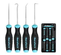 DURATECH Lot de 4 Crochets et Pics de Précision, Mini Ensemble d'outils de Médiators et de Crochets de Précision, Ensemble d'outils Mécaniques Professionnels Avec Plateau de Rangement