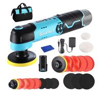 DURATECH Polisseuse Voiture Sans Fil 12V, Mini Polisseuse 50+80mm | Vitesse Maximale 3000 tr/min, Batterie 2,0Ah, Sac de Rangement, Pour Auto, Meubles et Métaux