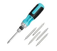 DURATECH Tournevis à Cliquet 12 en 1, Tournevis Multi Embout - Réservoir d’Embout dans la Poignée - Structure Brevetée à Chargement Rapide - 3 Positions De Cliquet - Poignée Ergonomique