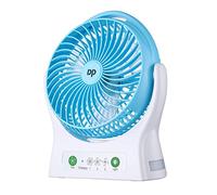 DurationPower Ventilateur de bureau portable alimenté par USB et batterie rechargeable - Ventilateur de bureau personnel à fort flux d'air - 3 vitesses pour le refroidissement - Pour voyage, maison