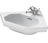 Duravit 1930 lave-mains d'angle, 59,5x45cm, avec trop-plein, 1 trou pour robinet, 07934200001, Couleur: Blanc avec Wondergliss
