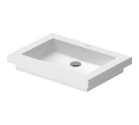 Duravit 2nd floor Lavabo à poser 58x41.5cm sans trou pour robinetterie sans trop plein avec Wondergliss Blanc 03175800001