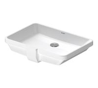 Duravit 2nd floor Vasque encastrable par dessous sans plan de robinet 55.5x38cm avec Wondergliss Blanc 03165300001