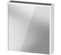 Duravit Armoire de Toilette D-Code, Prise Type E (FR, BE), 1 Porte avec butée à Droite, Champ Lumineux LED en Haut, 651x700mm, 5 W, DC7105R18181000, Couleur: Blanc Mat