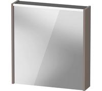 Duravit Armoire de Toilette D-Code, Prise Type E (FR, BE), 1 Porte avec butée à Droite, Champ Lumineux LED en Haut, 651x700mm, 5 W, DC7105R43431000, Couleur: Basalte Mat