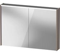Duravit Armoire de Toilette D-Code, Prise Type E (FR, BE), 2 Portes, Champ Lumineux LED en Haut, 1000x700mm, 7 W, DC7107043431000, Couleur: Basalte Mat