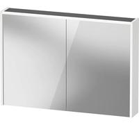 Duravit Armoire de Toilette D-Code, Prise Type F (EU, DE), 2 Portes, Champ Lumineux LED en Haut, 1000x700mm, 7 W, DC7107018180000, Couleur: Blanc Mat