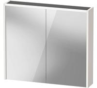 Duravit Armoire de Toilette D-Code, Prise Type F (EU, DE), 2 Portes, Champ Lumineux LED en Haut, 800x700mm, 6 W, DC7106022220000, Couleur: Blanc Brillant