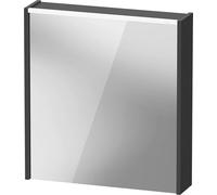 Duravit Armoire de Toilette D-Code, Prise Type J (CH, LI), 1 Porte avec butée à Droite, Champ Lumineux LED en Haut, 651x700mm, 5 W, DC7105R49492000, Couleur: Graphite Mat