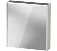 Duravit Armoire de Toilette D-Code, Prise Type J (CH, LI), 1 Porte avec charnières à Gauche, Champ Lumineux LED en Haut, 651x700mm, 5 W, DC7105LHHHH2000, Couleur: Vert pâle Mat