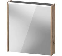 Duravit Armoire de Toilette D-Code, Prise Type J (CH, LI), 1 Porte avec charnières à Gauche, Champ Lumineux LED en Haut, 651x700mm, 5 W, DC7105L55552000, Couleur: Chêne marbré Mat