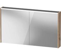 Duravit Armoire de Toilette D-Code, Prise Type J (CH, LI), 2 Portes, Champ Lumineux LED en Haut, 1200x700mm, 9 W, DC7108055552000, Couleur: Chêne marbré Mat