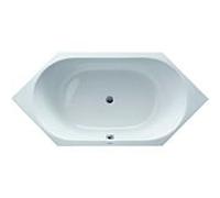 Duravit Baignoire D-Code 1900x900 mm hexagonale encastrable double dos inclinés blanc brillant