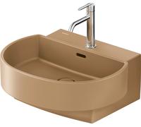 Lavabo de balcon Duravit 241155AM00 55 x 48 cm, argile terra mat, avec trou pour robinetterie, trop-plein, bord pour trou pour robinetterie