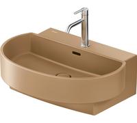 Lavabo de balcon Duravit 241165AM00 65 x 48 cm, argile terra mat, avec trou pour robinetterie, trop-plein, bord pour trou pour robinetterie