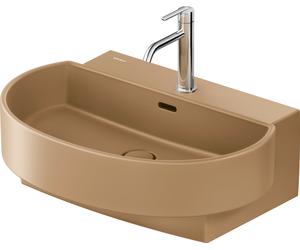Duravit Balcoon lavabo, plage de robinetterie, 1 trou de robinetterie, avec trop-plein, avec robinetterie Push-Open, largeur 650mm, 241165AM00, Couleur: Clay terra Mat