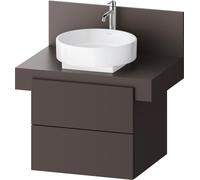 Duravit Balcoon Meuble sous-lavabo avec console, suspendu, rectangulaire, technique Tip-on, 570x600x534mm, BA50120JGIG0000, Couleur: Marron ardoise