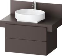 Duravit Balcoon Meuble sous-lavabo avec console, suspendu, rectangulaire, technique Tip-on, 570x800x534mm, BA50130JGIG0000, Couleur: Marron ardoise