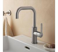 Duravit Mitigeur lavabo Balcoon BA1100002070 FreshStart MinusFlow sans tirette inox brossé