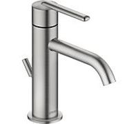 Duravit Balcoon mitigeur lavabo BA1013001070 S FreshStart et MinusFlow, saillie 123 mm, avec tige de traction garniture de vidange , acier inoxydable brossé