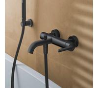 Duravit Mitigeur bain-douche BA5230000046 – montage mural en saillie, clapet anti-retour, noir mat