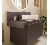 Duravit Console de balcon BA90570IGIG0000 100×55×37 cm, découpe 2000, vasque centrale, brun ardoise