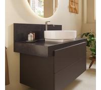 Console de balcon Duravit BA90650IAIA0000 120 x 55 x 37 cm, 1 découpe, vasque centrale, structure lave, composite minéral