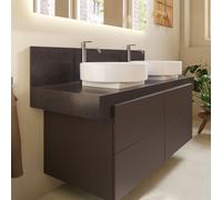 Console de BA90680IAIA0000 Duravit x 55 x 37 cm, 2 découpes, vasque des deux côtés, structure de lave, composite minéral