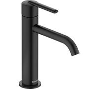 Duravit Balcoon Robinet de lavabo à économie d'énergie (FreshStart) - Taille M (hauteur du bec 138 mm) - Robinet de salle de bain à économie d'eau (MinusFlow) - Noir mat