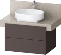 Duravit Balcoon, sous-lavabo en console, suspendu, ardoise brun structuré mat, rectangulaire, technique Tip-on, 570x800x522mm, BA50330JGIG0000