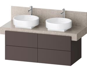 Duravit Balcoon, sous-lavabo en console, suspendu, ardoise brun structuré mat, rectangulaire, technique Tip-on, 570x1200x522mm, BA50370JGIG0000