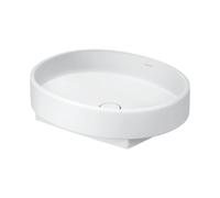 Duravit Vasque à poser 241055AC79 55×45 cm sans trou pour robinetterie, trop-plein blanc satiné
