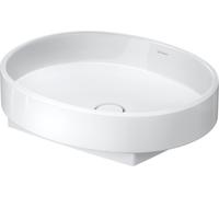 Duravit Balcoon vasque à poser, polie, sans trou pour robinet, 550x450mm, Ovale, 241055AA79, Couleur: Blanc brillant