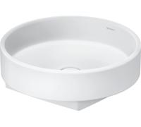 Duravit Balcoon vasque à poser, polie, sans trou pour robinet, diamètre 450mm, ronde, 240945AC79, Couleur: Soie matte blanche