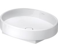 Vasque à poser sur balcon Duravit 241055AA79 55x45cm, sans trou pour robinetterie, trop-plein, blanc brillant