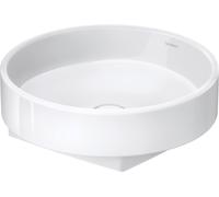 Duravit Vasque à poser 240945AA79 45×45 cm, sans trou pour robinetterie, trop-plein, blanc brillant