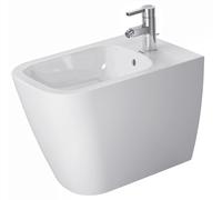 Duravit bidet sur pied Happy D.2 back to wall 57cm avec trop-plein, avec plage de robinetterie, 1 trou de robinetterie, 22671000001, Couleur: Blanc avec Wondergliss