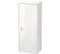 Armoire mi-haute Duravit Brioso Individual, 1 porte, charniÚres à droite, 1 tablette en bois, 2 tablettes en verre, hauteur min. 91,1 cm - max. 133,0 cm, largeur min. 27,0 cm - max. 52,0 cm, profondeur min. 19,6 cm - max. 35,9 cm, Couleur (avant/corps): Décor blanc lustré, poignée chromée - BR1341R1022