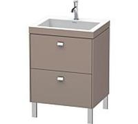 Duravit Brioso c-bonded avec base BR4700N1043, 60x48cm, Basalt Matt / chrome, o Hahnl.