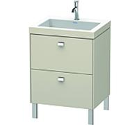 Duravit Brioso c-bonded avec piètement BR4700O1091, 60x48cm, taupe / chrome, 1 trou pour robinet
