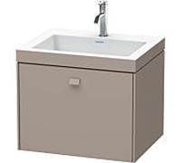 Duravit Brioso c-bonded bassin avec sous - structure BR4600N4343, 60x48cm, Basalt Matt , sans trou de coulée