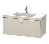 Duravit Brioso c-bonded lavabo avec sous-structure BR4602O9191, 100x48cm, Taupe , trou pour robinet 2000
