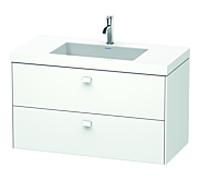 Duravit Brioso c-bonded lavabo avec sous-structure BR4607O1818, 100x48cm, Weiß Matt 2000 Hanloch