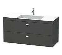 Duravit Brioso c-bonded lavabo avec sous-structure BR4608O1049, 120x48cm, Graphit Matt / chrome, 2000