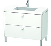 Duravit Brioso c-bonded lavabo avec sous-structure BR4702O1818, 100x48cm, Weiß Matt , trou pour robinet 2000