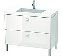 Duravit Brioso c-bonded lavabo avec sous-structure BR4702O2222, 100x48cm, Blanc Brillant , trou pour robinet 2000