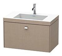 Duravit Brioso c-bonded vasque avec soubassement BR4601N1075, 80x48cm, Leinen / chrome, sans trou pour robinetterie