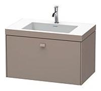 Duravit Brioso c-bonded vasque avec soubassement BR4601N4343, 80x48cm, Basalt Matt , sans trou pour robinetterie
